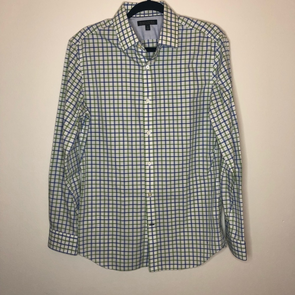 Banana Republic Tailored Slim Fit Non Iron  Men’s Medium Dress Shirt Oxford